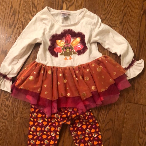 Little Lass Girls Thanksgiving Set Sz 5